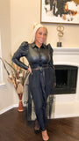 Puffer Leather Mesh Bottom Dress Black